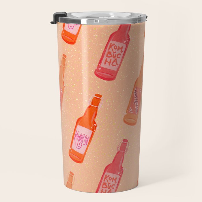 Kombucha Bottles - Pink Travel Mug Gallery Image 3