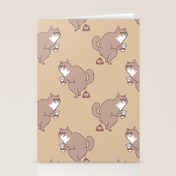 Coffee Makes Cat Poop Stationery Card Gallery Image 1