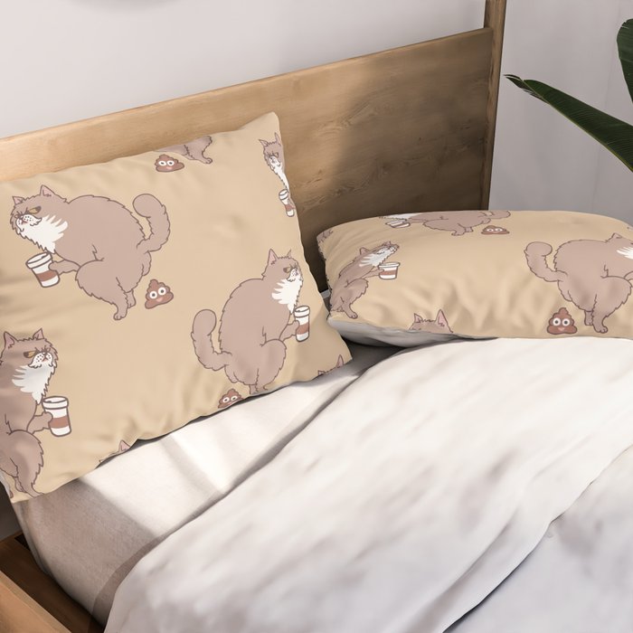 Coffee Makes Cat Poop Pillow Sham Gallery Image 2
