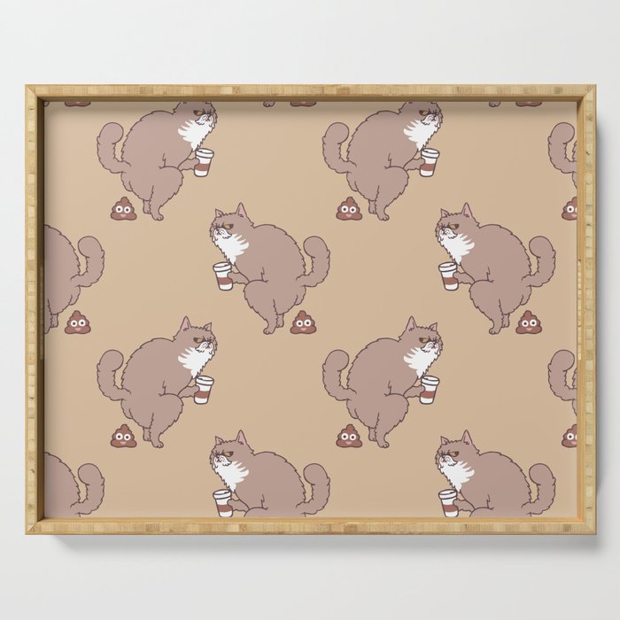 Coffee Makes Cat Poop Serving Tray Gallery Image 1