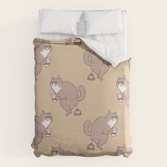 Coffee Makes Cat Poop Duvet Cover Gallery Image 6