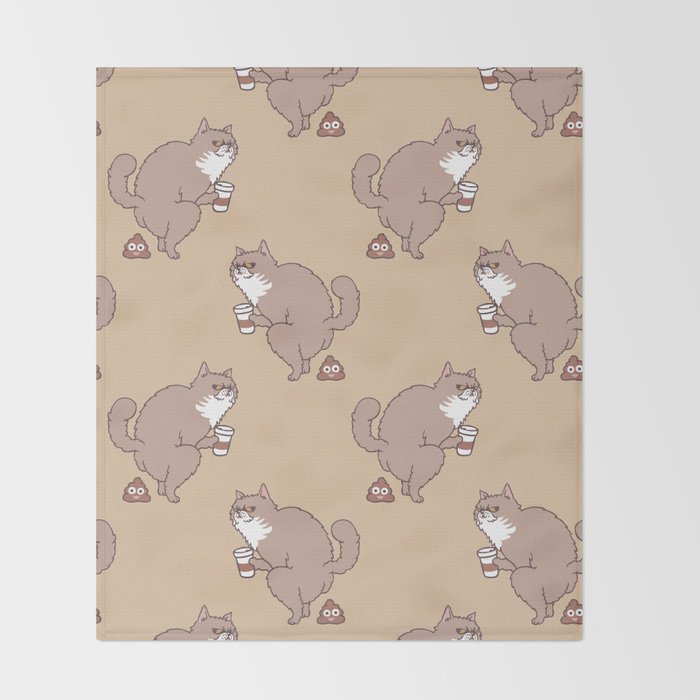 Coffee Makes Cat Poop Throw Blanket Gallery Image 2