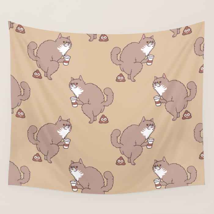 Coffee Makes Cat Poop Wall Tapestry Gallery Image 4