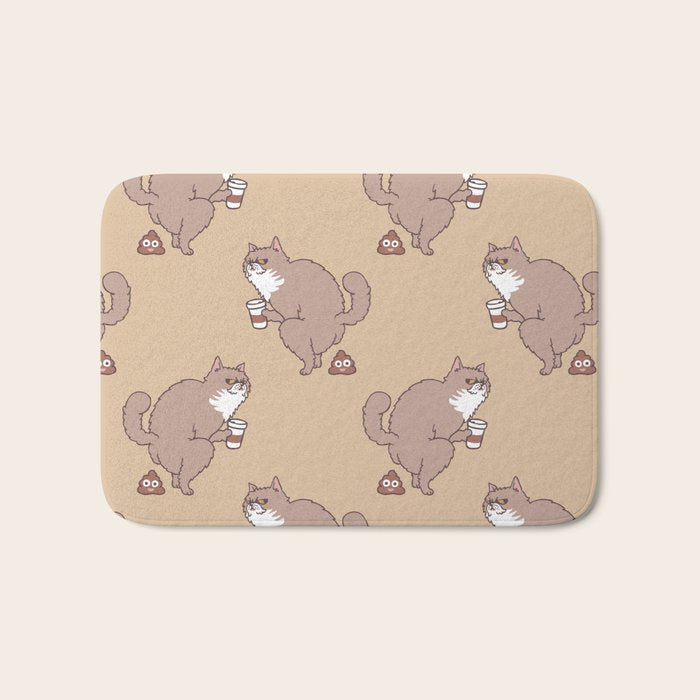 Coffee Makes Cat Poop Bath Mat Gallery Image 1