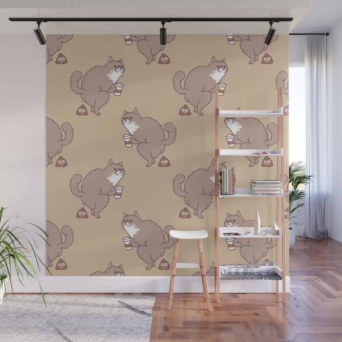 Coffee Makes Cat Poop Wall Mural Gallery Image 1