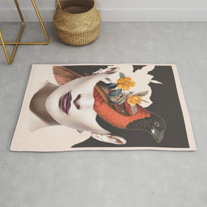 collage art / bird 2 Rug Gallery Image 1