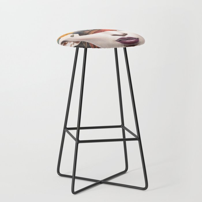 collage art / bird 2 Stool Gallery Image 1