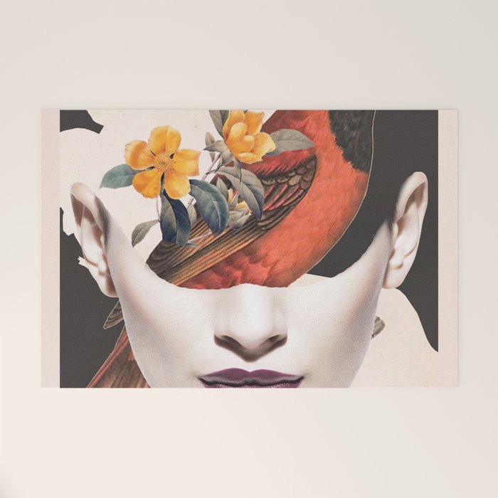 collage art / bird 2 Welcome Mat Gallery Image 1