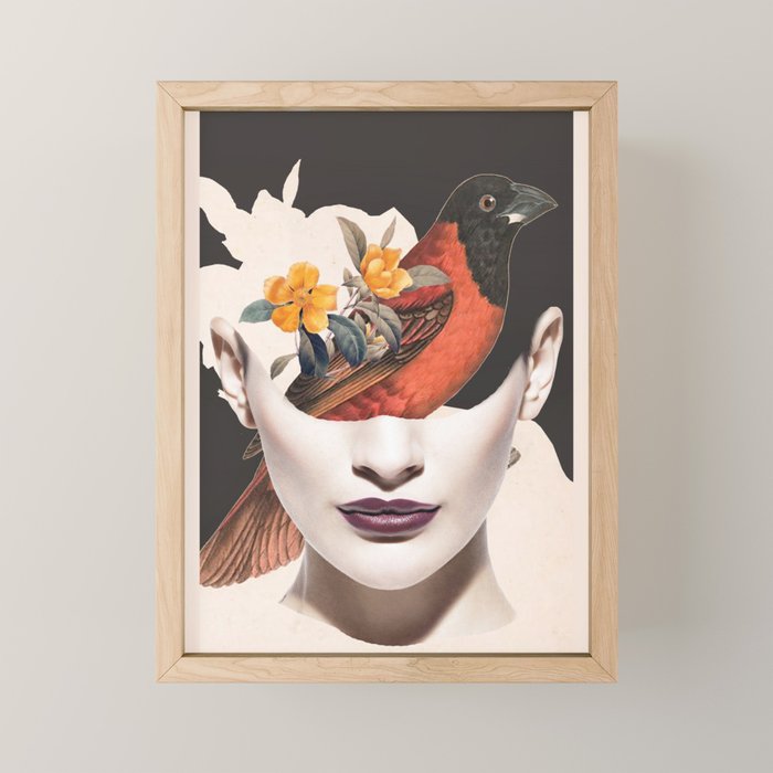 collage art / bird 2 Mini Art Print Gallery Image 1