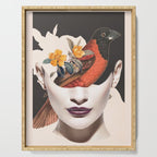 collage art / bird 2 Serving Tray Gallery Image 1
