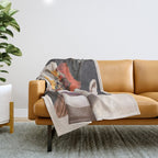 collage art / bird 2 Throw Blanket Gallery Image 1