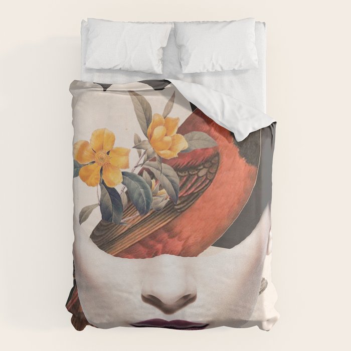 collage art / bird 2 Duvet Cover Gallery Image 6
