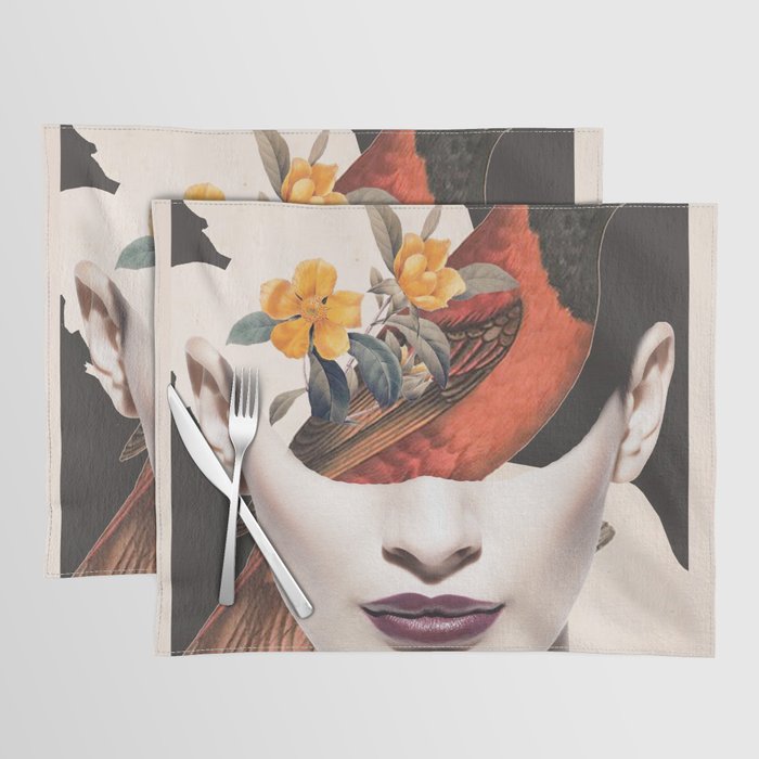 collage art / bird 2 Placemat Gallery Image 1