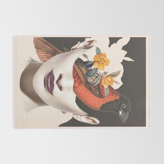 collage art / bird 2 Rug Gallery Image 2