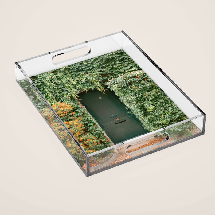 Montmartre Paris | The Ivy covered door Acrylic Tray Gallery Image 1