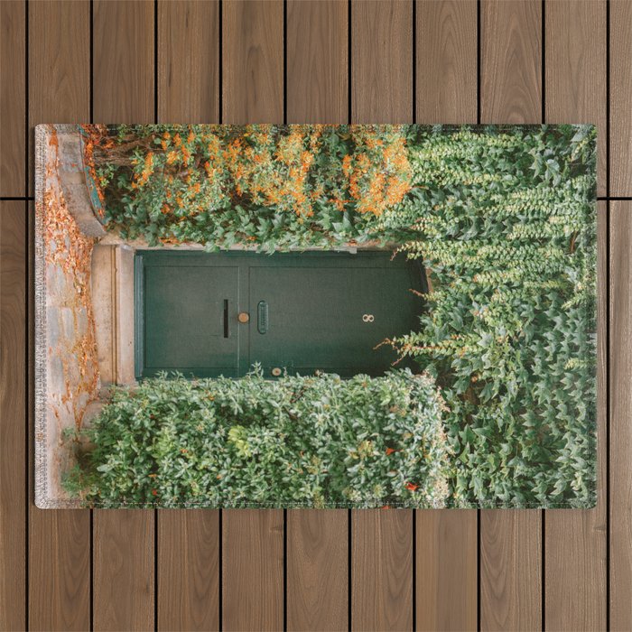 Montmartre Paris | The Ivy covered door Outdoor Rug Gallery Image 1