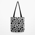 Black and white retro flower pattern Tote Bag Gallery Image 2