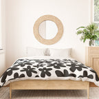 Black and white retro flower pattern Duvet Cover Gallery Image 3