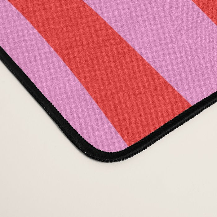 Liquid Swirl Retro Contemporary Abstract in Preppy Pink and Red Desk Mat Gallery Image 4