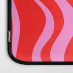 Liquid Swirl Retro Contemporary Abstract in Preppy Pink and Red Laptop Sleeve Gallery Image 3