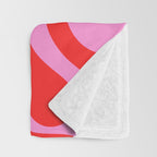 Liquid Swirl Retro Contemporary Abstract in Preppy Pink and Red Throw Blanket Gallery Image 3