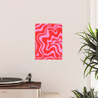 Liquid Swirl Retro Contemporary Abstract in Preppy Pink and Red Poster Gallery Image 2