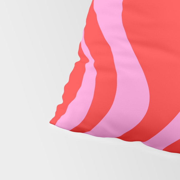 Liquid Swirl Retro Contemporary Abstract in Preppy Pink and Red Pillow Sham Gallery Image 4