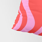Liquid Swirl Retro Contemporary Abstract in Preppy Pink and Red Pillow Sham Gallery Image 4