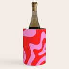 Liquid Swirl Retro Contemporary Abstract in Preppy Pink and Red Wine Chiller Gallery Image 1