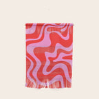 Liquid Swirl Retro Contemporary Abstract in Preppy Pink and Red Wall Hanging Gallery Image 1