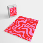 Liquid Swirl Retro Contemporary Abstract in Preppy Pink and Red Jigsaw Puzzle Gallery Image 2