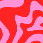 Liquid Swirl Retro Contemporary Abstract in Preppy Pink and Red Coffee Mug Gallery Image 2