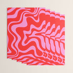Liquid Swirl Retro Contemporary Abstract in Preppy Pink and Red Wrapping Paper Gallery Image 3