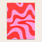 Liquid Swirl Retro Contemporary Abstract in Preppy Pink and Red Notebook Gallery Image 4