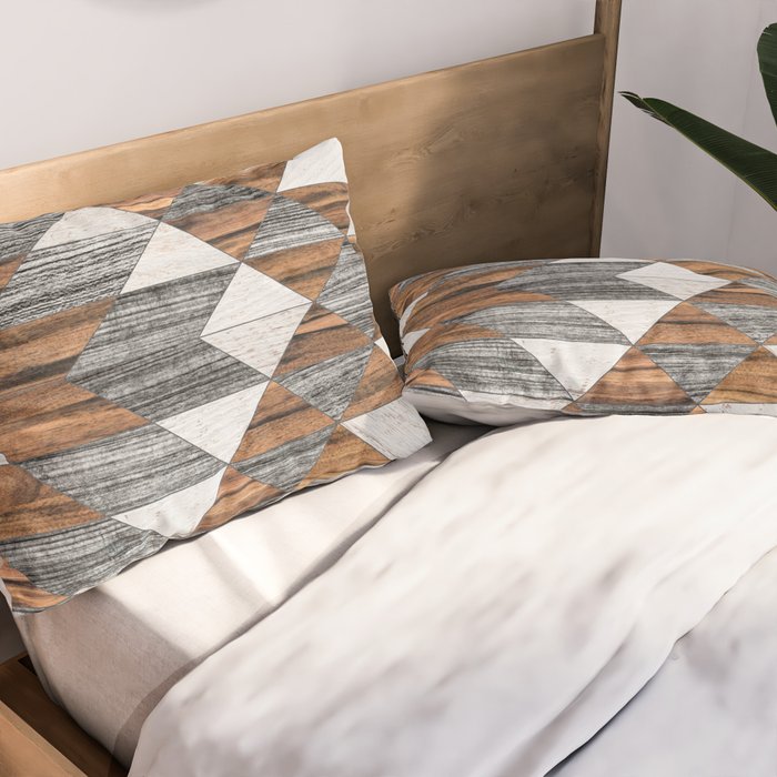 Urban Tribal Pattern No.12 - Aztec - Wood Pillow Sham Gallery Image 2