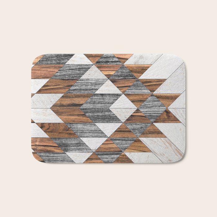 Urban Tribal Pattern No.12 - Aztec - Wood Bath Mat Gallery Image 1