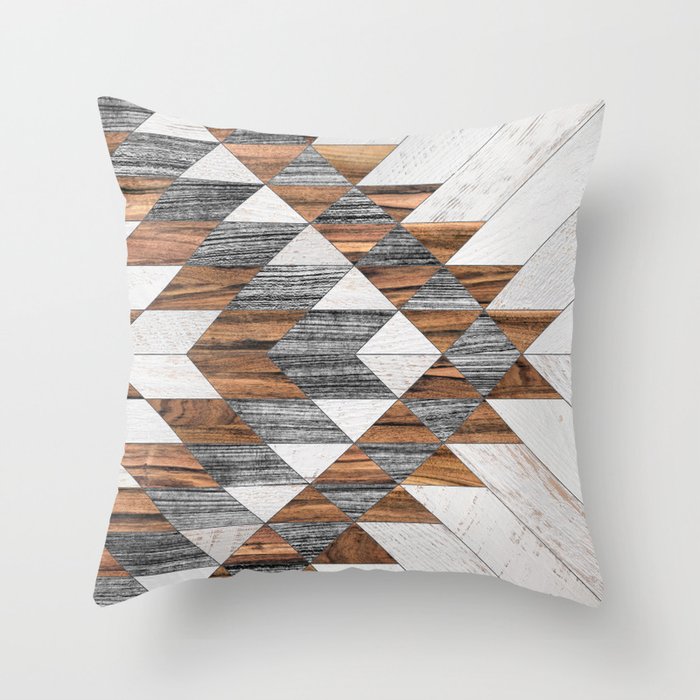 Urban Tribal Pattern No.12 - Aztec - Wood Throw Pillow Gallery Image 6