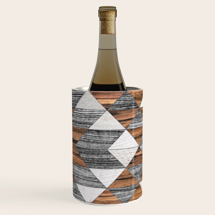 Urban Tribal Pattern No.12 - Aztec - Wood Wine Chiller Gallery Image 1