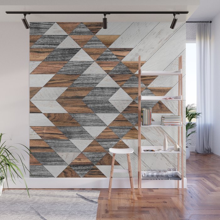 Urban Tribal Pattern No.12 - Aztec - Wood Wall Mural Gallery Image 1