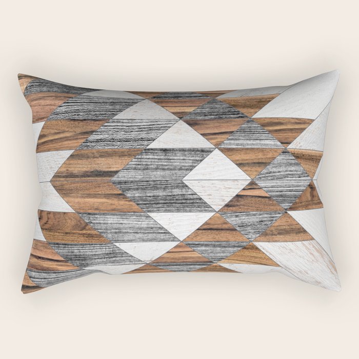 Urban Tribal Pattern No.12 - Aztec - Wood Rectangular Pillow Gallery Image 2