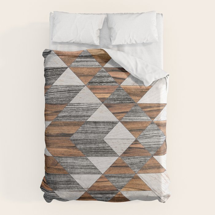 Urban Tribal Pattern No.12 - Aztec - Wood Duvet Cover Gallery Image 6