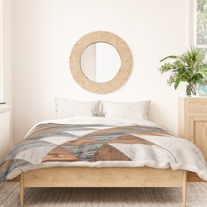 Urban Tribal Pattern No.12 - Aztec - Wood Duvet Cover Gallery Image 3