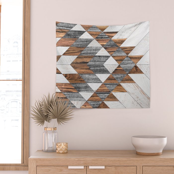 Urban Tribal Pattern No.12 - Aztec - Wood Wall Tapestry Gallery Image 2