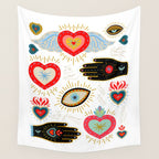 Milagro Love Hearts - White Wall Tapestry Gallery Image 4