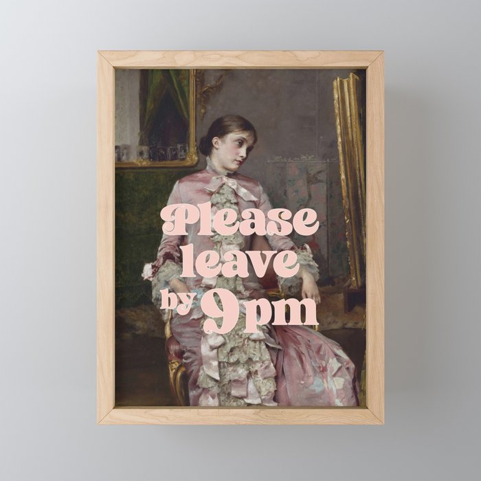 Please Leave By 9 PM Mini Art Print Gallery Image 1