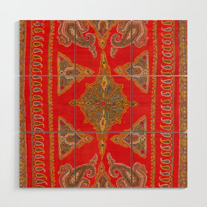 Kirman  Antique South Persian Embroidery Print Wood Wall Art Gallery Image 1