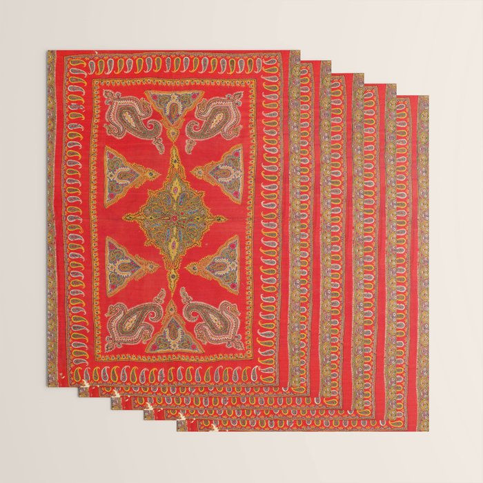 Kirman  Antique South Persian Embroidery Print Wrapping Paper Gallery Image 3