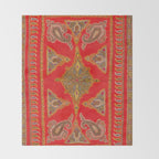 Kirman  Antique South Persian Embroidery Print Throw Blanket Gallery Image 2