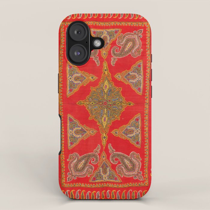 Kirman  Antique South Persian Embroidery Print iPhone Case Gallery Image 1