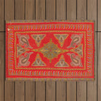 Kirman  Antique South Persian Embroidery Print Outdoor Rug Gallery Image 1